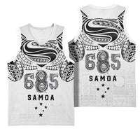 Super Samoa 685 Tribal Tattoo Basketball Jersey Siapo Pattern White Edition LT03 - Polynesian Pride