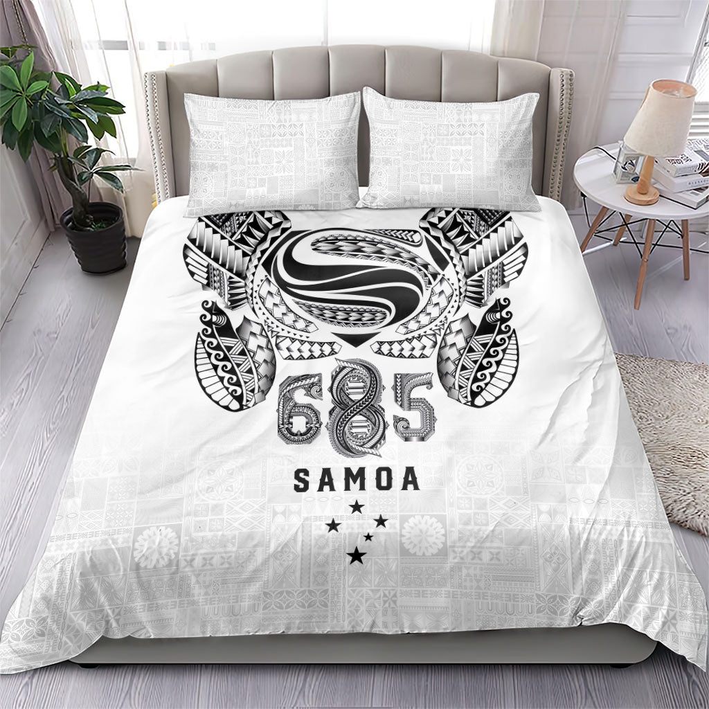 Super Samoa 685 Tribal Tattoo Bedding Set Siapo Pattern White Edition LT03 - Polynesian Pride