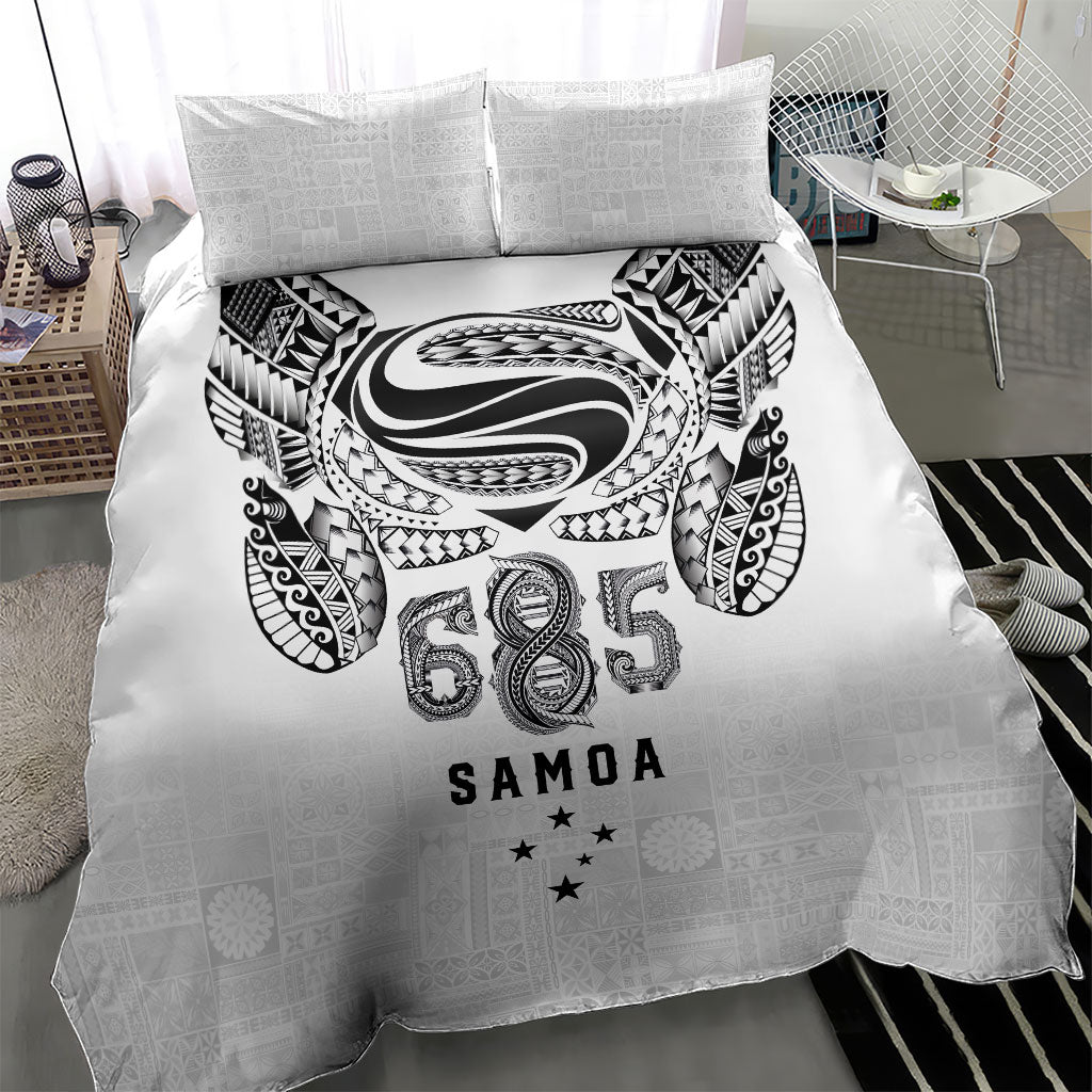Super Samoa 685 Tribal Tattoo Bedding Set Siapo Pattern White Edition LT03 - Polynesian Pride