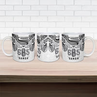 Super Samoa 685 Tribal Tattoo Ceramic Mug Siapo Pattern White Edition LT03 - Polynesian Pride