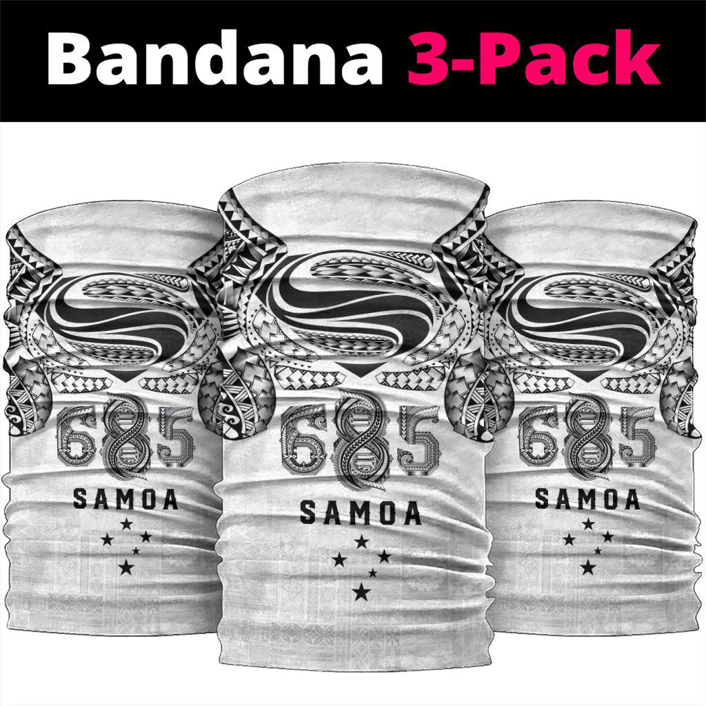 Super Samoa 685 Tribal Tattoo Neck Gaiter Siapo Pattern White Edition LT03 package One Size: 25*50cm White - Polynesian Pride