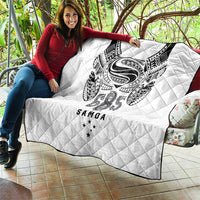 Super Samoa 685 Tribal Tattoo Quilt Siapo Pattern White Edition LT03 - Polynesian Pride