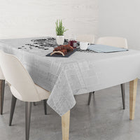 Super Samoa 685 Tribal Tattoo Tablecloth Siapo Pattern White Edition LT03 - Polynesian Pride