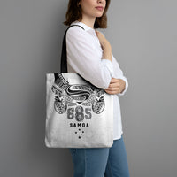 Super Samoa 685 Tribal Tattoo Tote Bag Siapo Pattern White Edition LT03 - Polynesian Pride