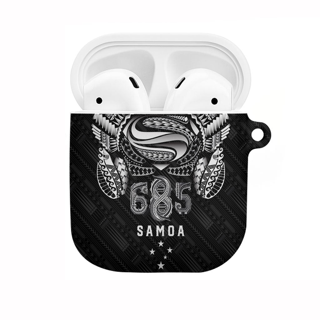 Super Samoa 685 Tribal Tattoo AirPods Case Samoan Ornament Pattern Black Edition LT03 Black - Polynesian Pride