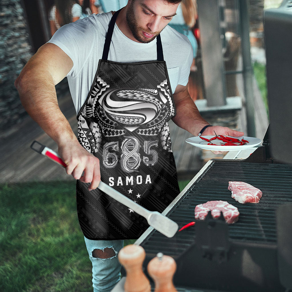 Super Samoa 685 Tribal Tattoo Apron Samoan Ornament Pattern Black Edition LT03 - Polynesian Pride