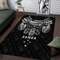 Super Samoa 685 Tribal Tattoo Area Rug Samoan Ornament Pattern Black Edition LT03 Black - Polynesian Pride
