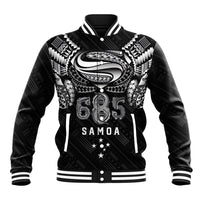 Super Samoa 685 Tribal Tattoo Baseball Jacket Samoan Ornament Pattern Black Edition LT03 Unisex Black - Polynesian Pride