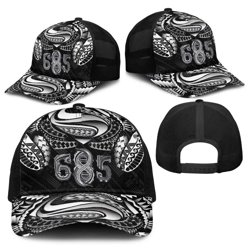 Super Samoa 685 Tribal Tattoo Baseball Net Cap Samoan Ornament Pattern Black Edition LT03 - Polynesian Pride