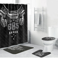 Super Samoa 685 Tribal Tattoo Bathroom Set Samoan Ornament Pattern Black Edition LT03 Bathroom Set (4 pcs) Black - Polynesian Pride