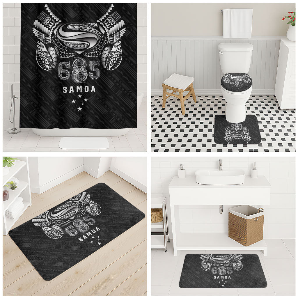 Super Samoa 685 Tribal Tattoo Bathroom Set Samoan Ornament Pattern Black Edition LT03 - Polynesian Pride