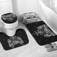 Super Samoa 685 Tribal Tattoo Bathroom Set Samoan Ornament Pattern Black Edition LT03 Mat Set Only (3 pcs) One Size Black - Polynesian Pride