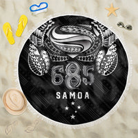 Super Samoa 685 Tribal Tattoo Beach Blanket Samoan Ornament Pattern Black Edition LT03 One Size 150cm Black - Polynesian Pride