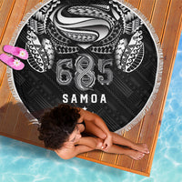 Super Samoa 685 Tribal Tattoo Beach Blanket Samoan Ornament Pattern Black Edition LT03 - Polynesian Pride