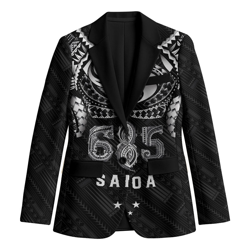 Super Samoa 685 Tribal Tattoo Blazer Samoan Ornament Pattern Black Edition LT03 Unisex Black - Polynesian Pride