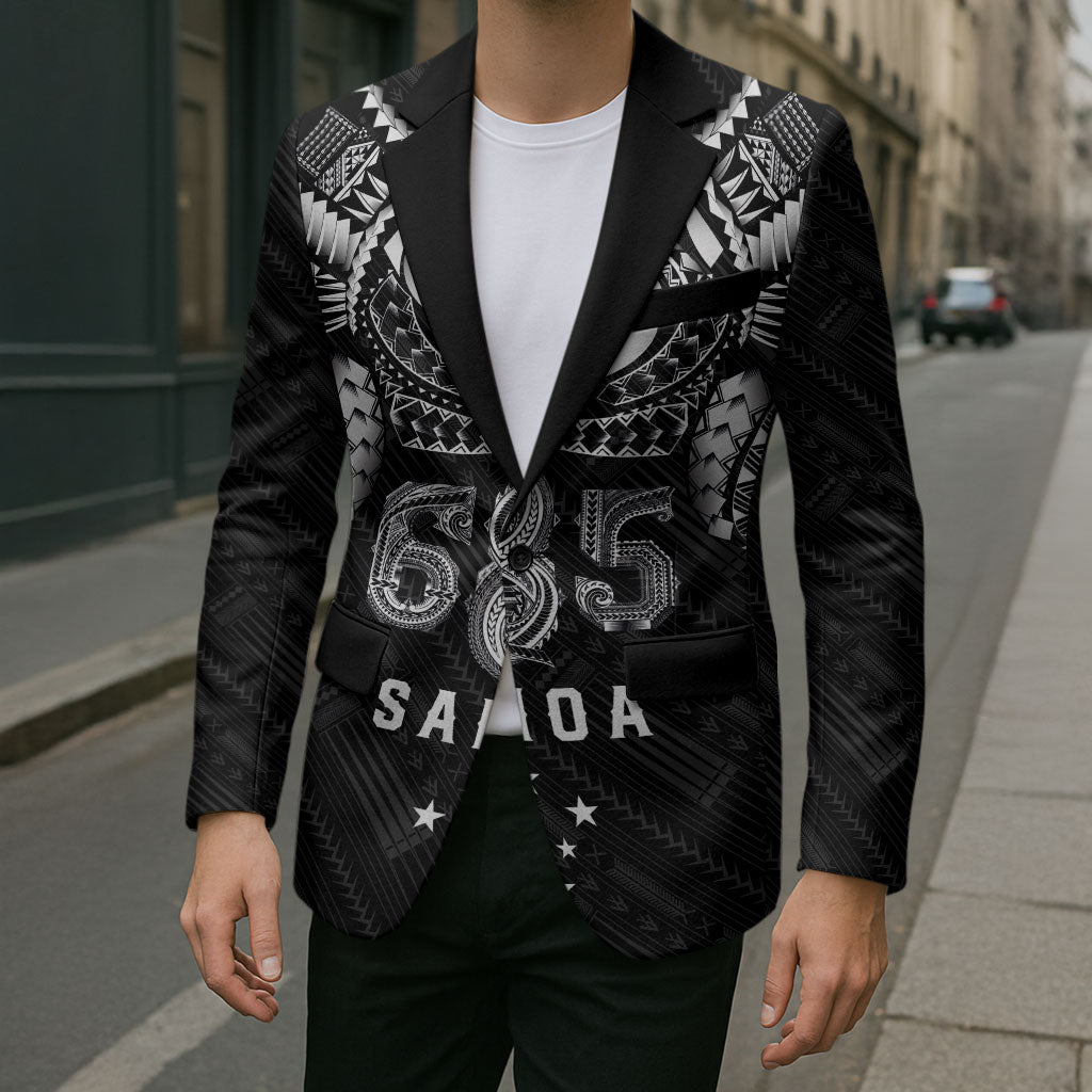 Super Samoa 685 Tribal Tattoo Blazer Samoan Ornament Pattern Black Edition LT03 - Polynesian Pride