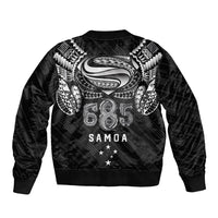 Super Samoa 685 Tribal Tattoo Bomber Jacket Samoan Ornament Pattern Black Edition LT03 - Polynesian Pride
