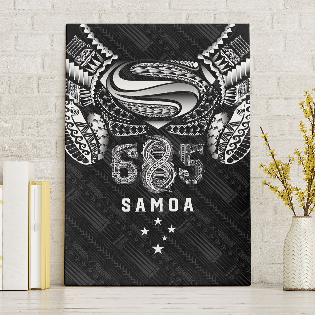 Super Samoa 685 Tribal Tattoo Canvas Wall Art Samoan Ornament Pattern Black Edition LT03 Without Frame Black - Polynesian Pride