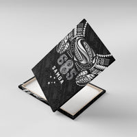 Super Samoa 685 Tribal Tattoo Canvas Wall Art Samoan Ornament Pattern Black Edition LT03 With Frame Black - Polynesian Pride