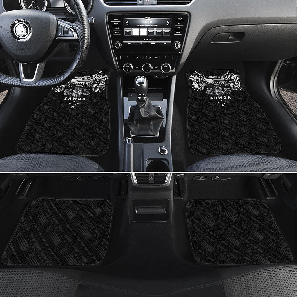 Super Samoa 685 Tribal Tattoo Car Mats Samoan Ornament Pattern Black Edition LT03 Set 4pcs Black - Polynesian Pride