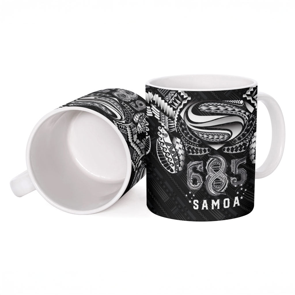 Super Samoa 685 Tribal Tattoo Ceramic Mug Samoan Ornament Pattern Black Edition LT03 - Polynesian Pride