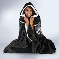 Super Samoa 685 Tribal Tattoo Hooded Blanket Samoan Ornament Pattern Black Edition LT03 - Polynesian Pride