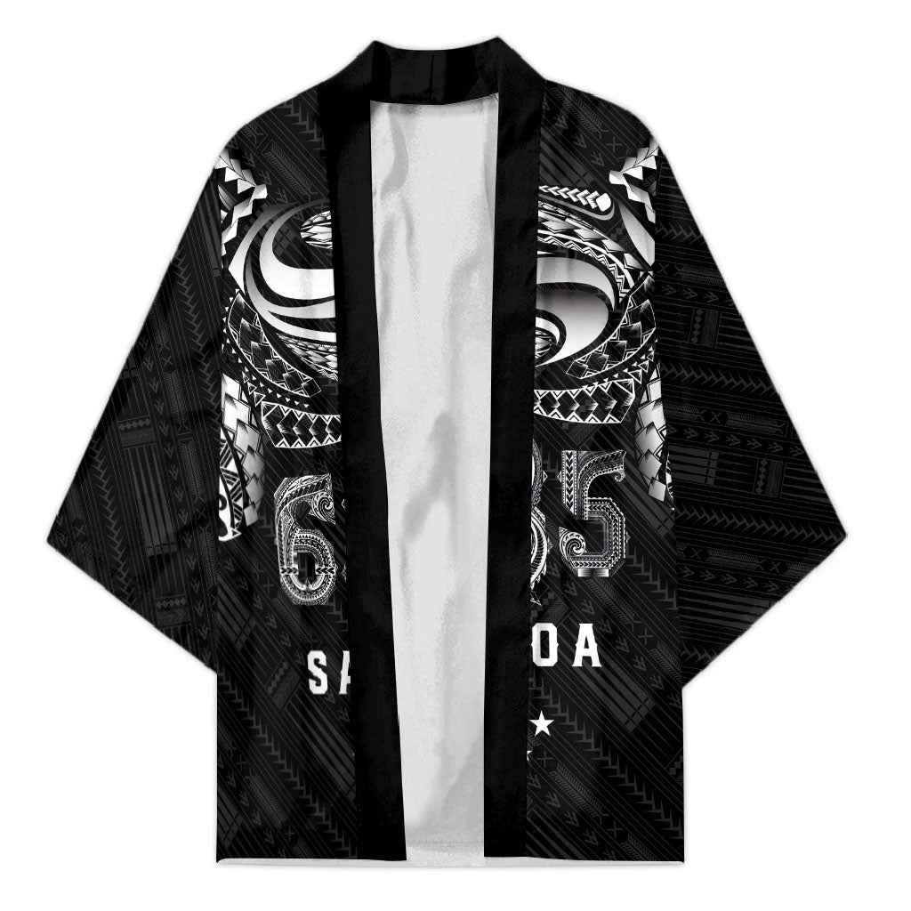 Super Samoa 685 Tribal Tattoo Kimono Samoan Ornament Pattern Black Edition LT03 Unisex Black - Polynesian Pride