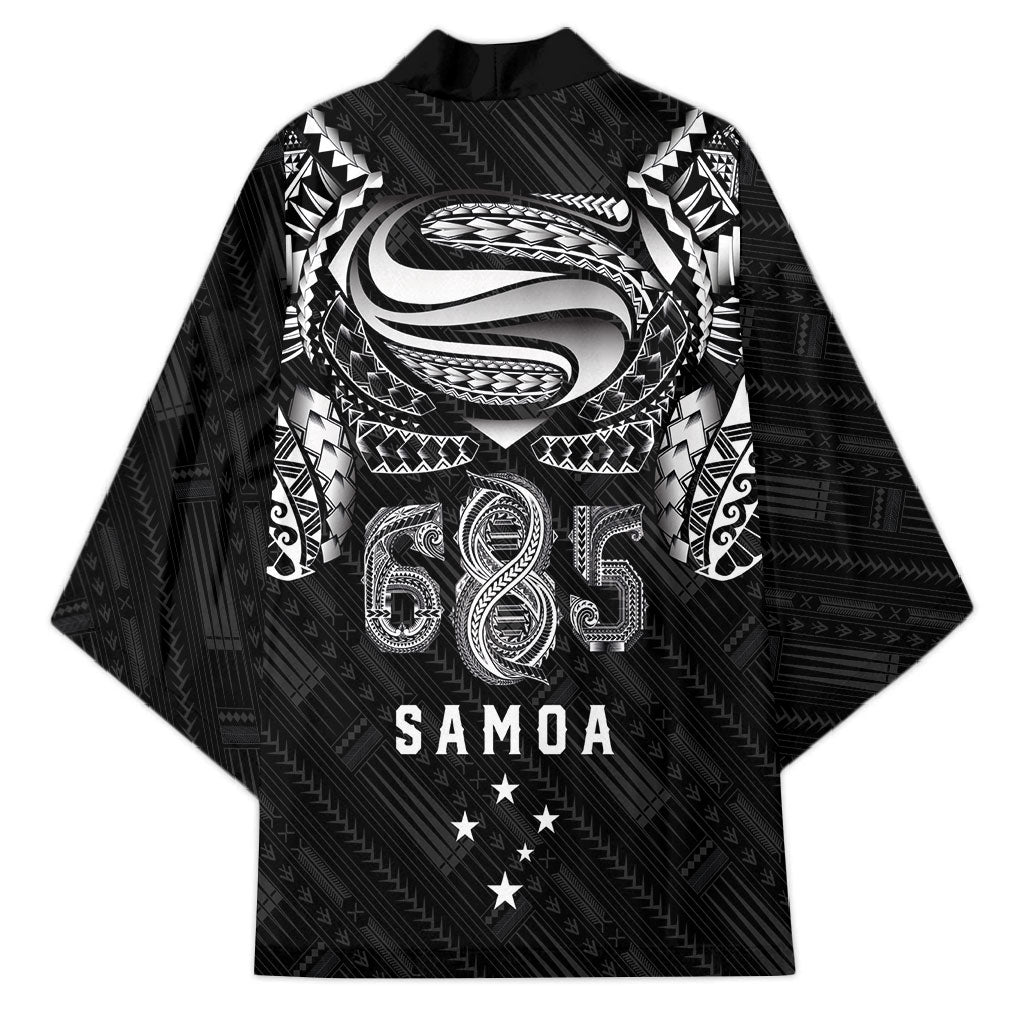 Super Samoa 685 Tribal Tattoo Kimono Samoan Ornament Pattern Black Edition LT03 - Polynesian Pride