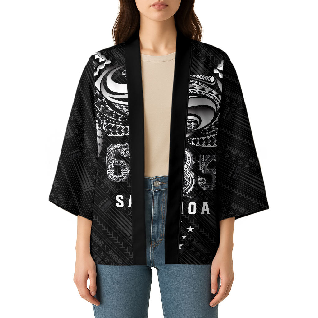 Super Samoa 685 Tribal Tattoo Kimono Samoan Ornament Pattern Black Edition LT03 - Polynesian Pride