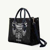 Super Samoa 685 Tribal Tattoo Leather Bag Samoan Ornament Pattern Black Edition LT03 Black - Polynesian Pride