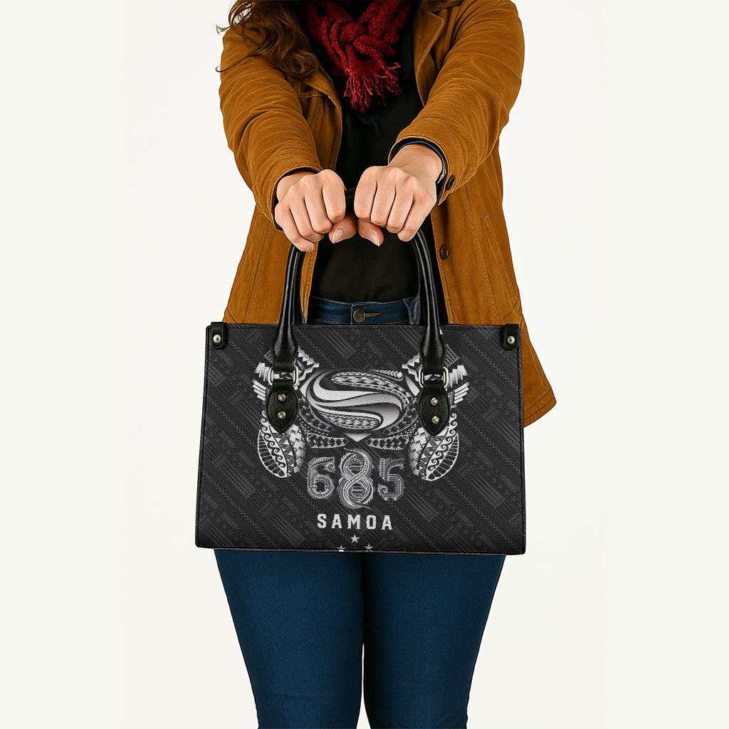Super Samoa 685 Tribal Tattoo Leather Bag Samoan Ornament Pattern Black Edition LT03 - Polynesian Pride