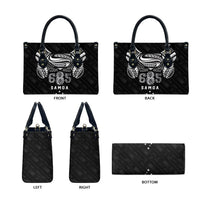 Super Samoa 685 Tribal Tattoo Leather Bag Samoan Ornament Pattern Black Edition LT03 - Polynesian Pride