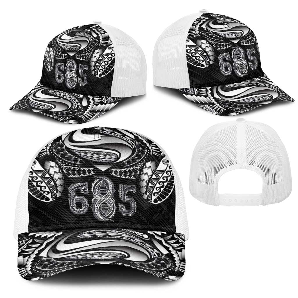 Super Samoa 685 Tribal Tattoo Mesh Trucker Cap Samoan Ornament Pattern Black Edition LT03 - Polynesian Pride