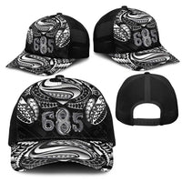 Super Samoa 685 Tribal Tattoo Mesh Trucker Cap Samoan Ornament Pattern Black Edition LT03 - Polynesian Pride