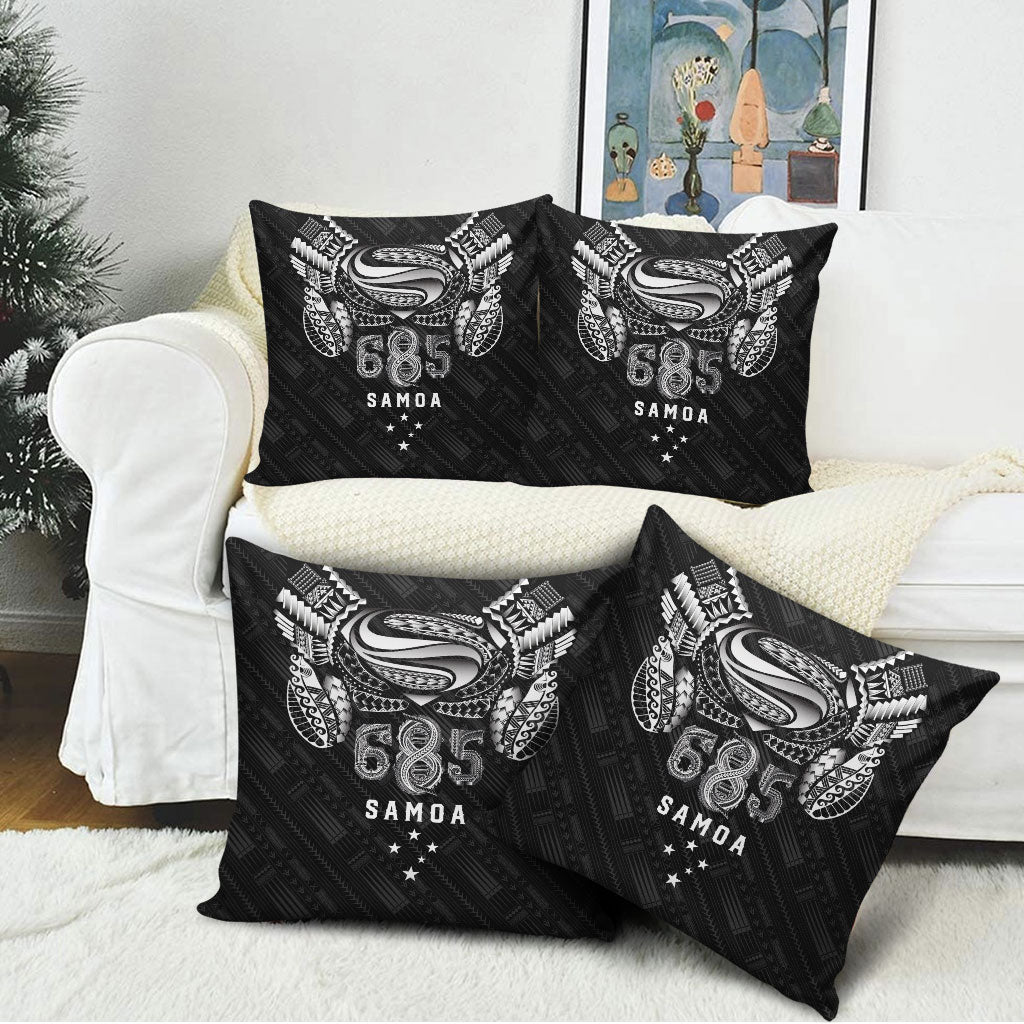 Super Samoa 685 Tribal Tattoo Pillow Cover Samoan Ornament Pattern Black Edition LT03 - Polynesian Pride