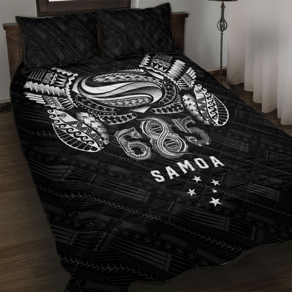Super Samoa 685 Tribal Tattoo Quilt Bed Set Samoan Ornament Pattern Black Edition LT03 Black - Polynesian Pride