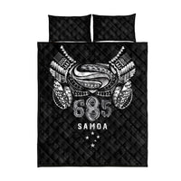 Super Samoa 685 Tribal Tattoo Quilt Bed Set Samoan Ornament Pattern Black Edition LT03 - Polynesian Pride