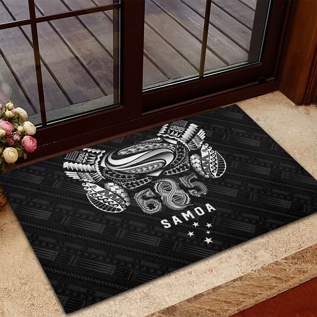 Super Samoa 685 Tribal Tattoo Rubber Doormat Samoan Ornament Pattern Black Edition LT03 - Polynesian Pride
