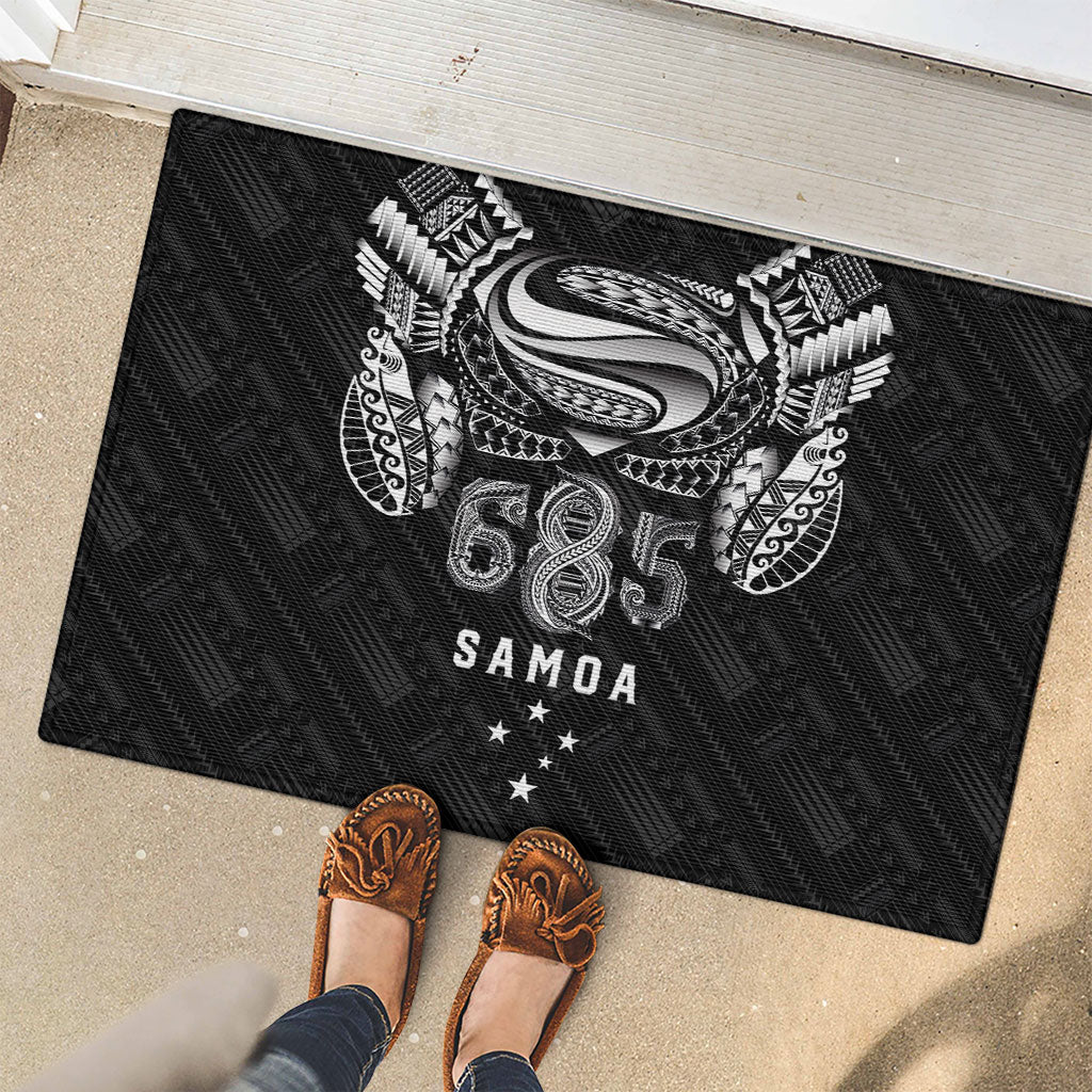 Super Samoa 685 Tribal Tattoo Rubber Doormat Samoan Ornament Pattern Black Edition LT03 - Polynesian Pride