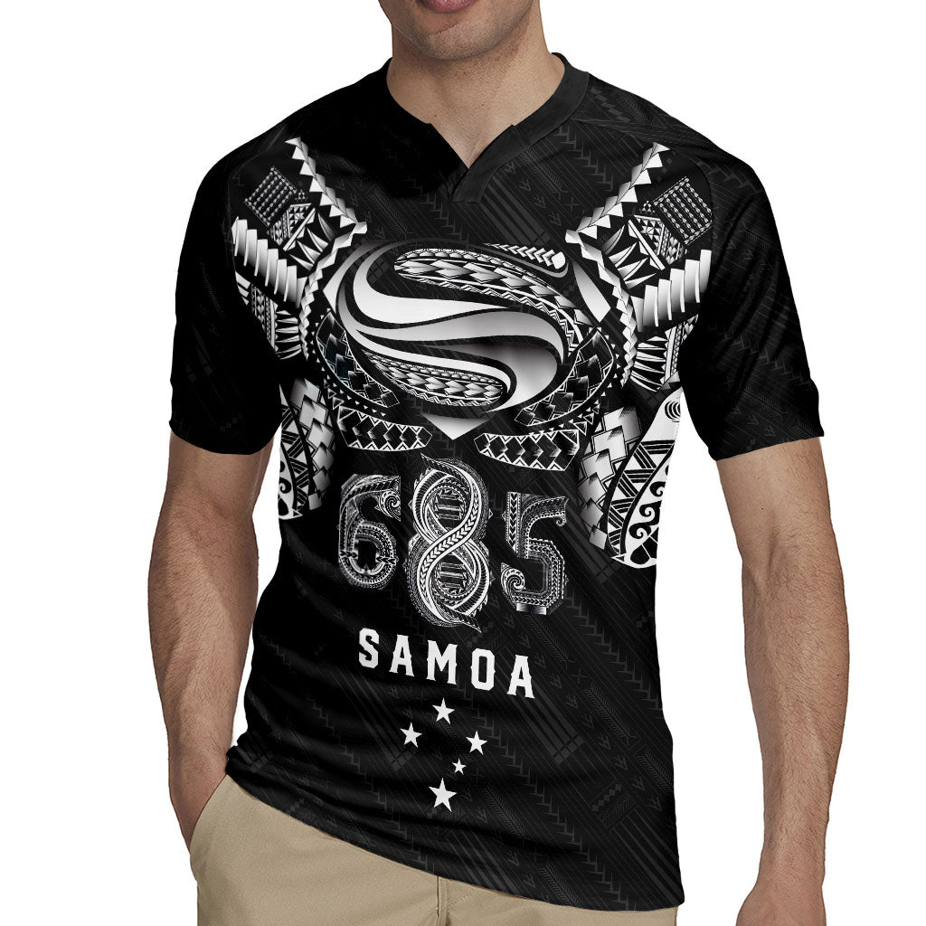 Super Samoa 685 Tribal Tattoo Rugby Jersey Samoan Ornament Pattern Black Edition LT03 - Polynesian Pride