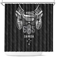 Super Samoa 685 Tribal Tattoo Shower Curtain Samoan Ornament Pattern Black Edition LT03 Black - Polynesian Pride