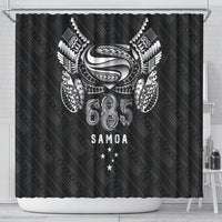 Super Samoa 685 Tribal Tattoo Shower Curtain Samoan Ornament Pattern Black Edition LT03 - Polynesian Pride