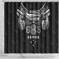 Super Samoa 685 Tribal Tattoo Shower Curtain Samoan Ornament Pattern Black Edition LT03 - Polynesian Pride
