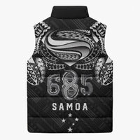 Super Samoa 685 Tribal Tattoo Sleeveless Puffer Jacket Samoan Ornament Pattern Black Edition LT03 - Polynesian Pride