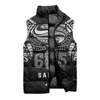 Super Samoa 685 Tribal Tattoo Sleeveless Puffer Jacket Samoan Ornament Pattern Black Edition LT03 - Polynesian Pride