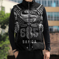 Super Samoa 685 Tribal Tattoo Sleeveless Puffer Jacket Samoan Ornament Pattern Black Edition LT03 - Polynesian Pride