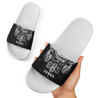 Super Samoa 685 Tribal Tattoo Slide Sandals Samoan Ornament Pattern Black Edition LT03 - Polynesian Pride