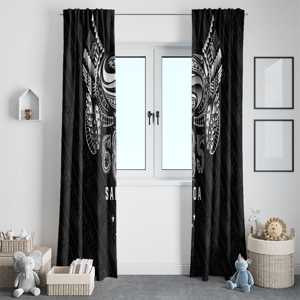 Super Samoa 685 Tribal Tattoo Window Curtain Samoan Ornament Pattern Black Edition LT03 - Polynesian Pride