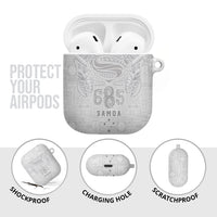 Super Samoa 685 Tribal Tattoo AirPods Case Siapo Pattern All-White Edition LT03 - Polynesian Pride