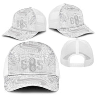 Super Samoa 685 Tribal Tattoo Baseball Net Cap Siapo Pattern All-White Edition LT03 - Polynesian Pride